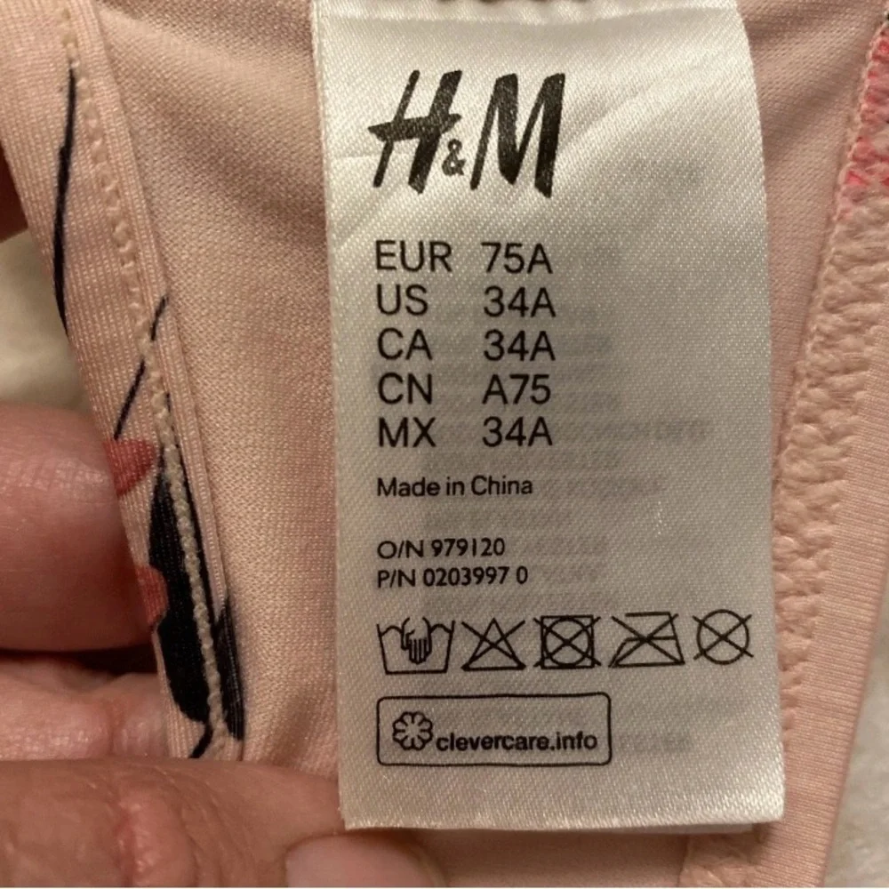 H&M Pink Floral Bikini Top